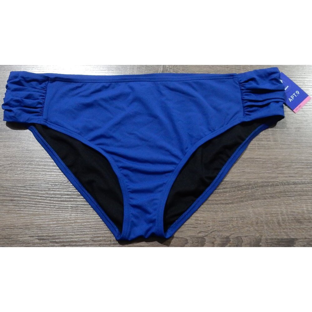 NWT - APT 9 SIDE TAB BIKINI BOTTOM - XXL - NAVY BLUE